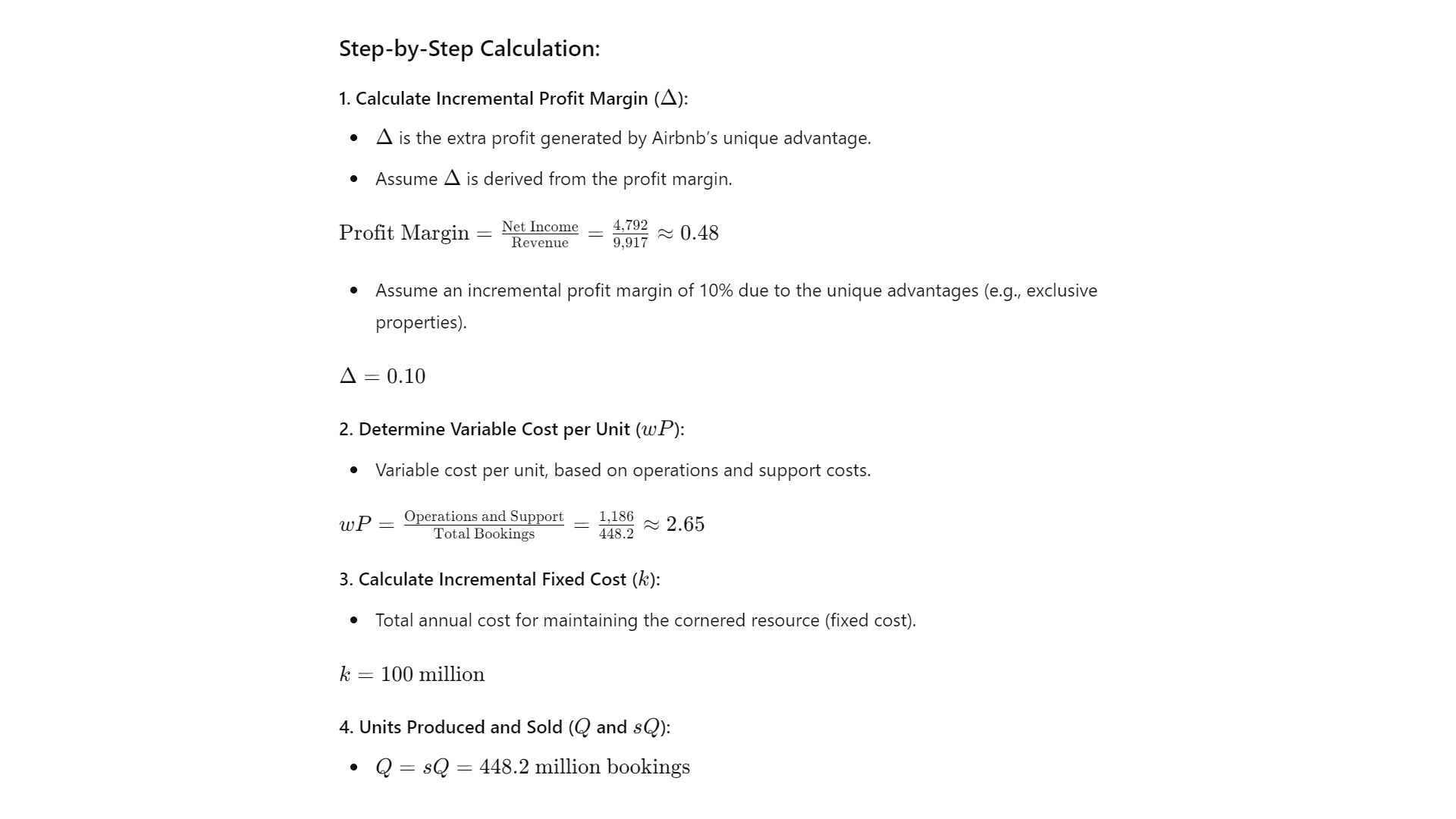 Airbnb Calculation Sheet 1